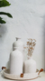 Florero botella cerámica natural - comprar online