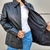 Campera de cuero oversize para mujer, vista interior.