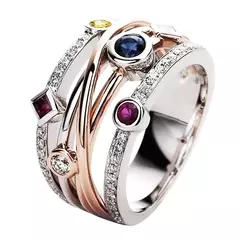 Anel De Zircônia Cúbica Colorido - comprar online