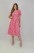 Vestido Sonya em Laise Bordado com Manga Franzida Rosa Nítido Primavera/Verão 2025