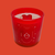 Vela aromática Cânticos com aroma de romã e baunilha no copo vermelho de 200g, decorativa de coração vermelho
