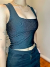 Cropped decote quadrado - Preto
