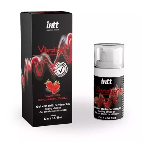 VIBRATION! Gel Excitante com Efeito Vibração Sabor Morango – 17g Intt