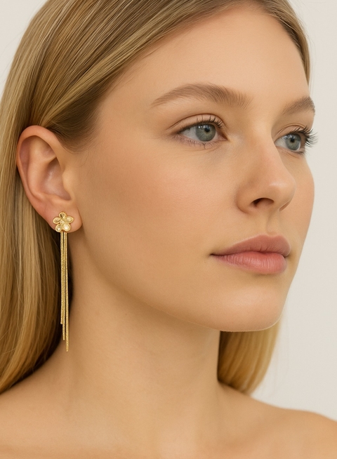 Brinco Dourado Flor de Luz