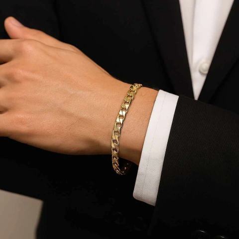 Pulseira Masculina Dourada- Banhada a Ouro 18k