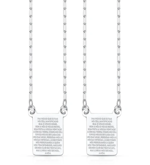 Escapulário corrente Cartier oração pai nosso 60cm