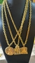Corrente Elo Cadeado + Pingente - 70cm - Banhado a Ouro 18K - Wes Joias - Joias Personalizadas