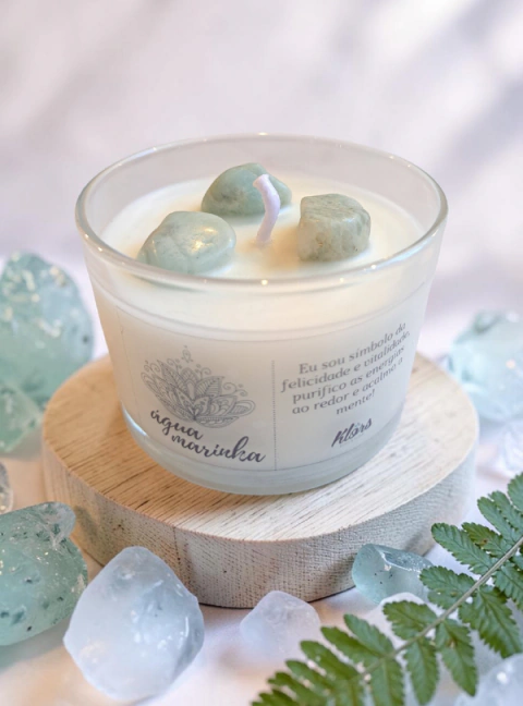 Vela Cristais Água Marinha - 100g