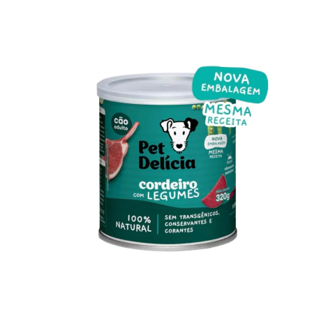 Alimentação natural PET DELICIA - Cordeiro com Legumes - 320gr - comprar online
