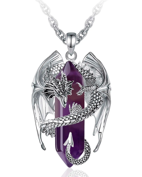 Colar Violet Dragon Cobre Banhado Prata 925