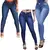 Kit 3 Calças Feminina Cintura Alta Lycra Jeans Com Lycra Elastano Cós Alto Até o Umbigo Modelagem Levanta Bumbum