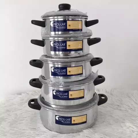 Jogo de panelas 5 peças Alumínio Lindíssimo Excelente qualidade Prol-lar