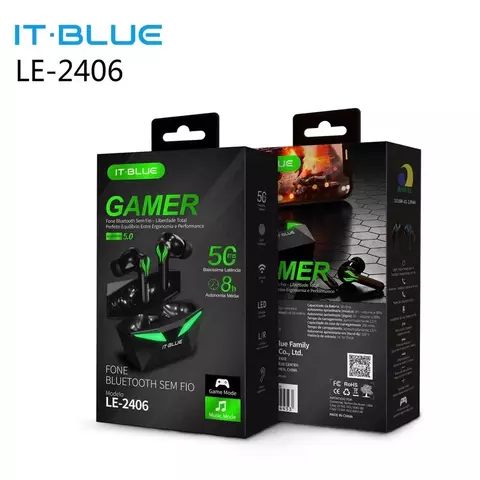 Fone Tws Bluetooth Gamer 5.3 Intra-auriculares It Blue Le-2406