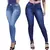 Kit 2 Calças Cós Alto Jeans Feminino Com Elastano Até o Umbigo Skinny Veste bem Modelagem Levanta Bumbum na internet