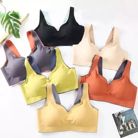 Sutiã Feminino Em Látex Push Up Sem Costura Tamanho M-Xxl / Roupa Íntima Feminina / Sutiã / Regata / Bojo D1153