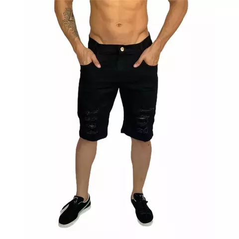 KIT COM 3 BERMUDAS JEANS RASGADA NOVAS CORES SUPER PROMOÇÃO