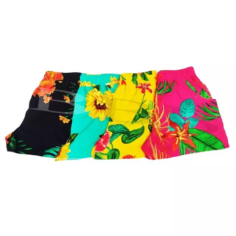 Kit 3 Shorts Feminino Viscose Malha Casual