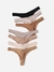 Shein Underwear&Sleepwear Basics 7packs Letter Patch Detail No Show Sexy Thongs - buy online