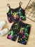 SHEIN Young Girl Splash Ink Print Cami Top & Biker Shorts