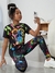 SHEIN Tween Girl Black Simple Casual Round Neck Short Sleeve T-shirt And Shorts Set With Portrait Printed, Summer - comprar online