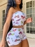 SHEIN Slayr Women's Butterfly Print Slim Fit Two Piece Set - loja online