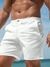 Manfinity RelaxMax Men's Elastic Waist Straight Shorts Crochet Board Nylon Cool Yee Haw Plain All White Vacation Sexy Husband en internet