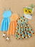 Young Girl Summer New 3pcs Spaghetti Strap Dress Set en internet