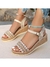 Imagen de 2024 New Summer Women Wedge Heel Waterproof Non-Slip Sandals With Fashionable Chunky Heel One-Strap Buckle High Heels For Outdoor Use