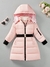 Young Girl Mid-Length Hooded Thickened Down Jacket With Belt, Winter Warm Coat With Detachable Hood en internet