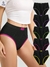 MIOTAN 5-Pack Women's Multi-Color High Waist Contrast Color Comfortable Underwear Women's Briefs