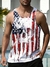 Manfinity Dauomo Men's Summer American Flag Skull Print Casual Tank Top With Round Neck on internet