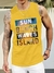 Men's Casual Letter Print Round Neck Tank Top, Summer - ALLPHA SHOPE