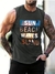 Men's Casual Letter Print Round Neck Tank Top, Summer en internet