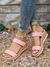 2024 New Summer Women Wedge Heel Waterproof Non-Slip Sandals With Fashionable Chunky Heel One-Strap Buckle High Heels For Outdoor Use - loja online