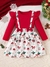 Young Girl Valentine's Day Heart Print Ruffle Bow Decor Dress na internet