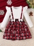 Young Girl Valentine's Day Heart Print Ruffle Bow Decor Dress - Allpha Shope