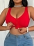 1pc Plus Size Simple Solid Front Closure Brassiere - tienda online