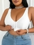 1pc Plus Size Simple Solid Front Closure Brassiere - tienda online