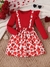 Imagem do Young Girl Valentine's Day Heart Print Ruffle Bow Decor Dress