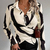 Women's Contrast Color Cross Tied Long Sleeves Shirt en internet