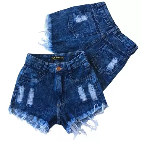 Short Jeans Feminino LEVANTA BUM BUM Cintura Alta