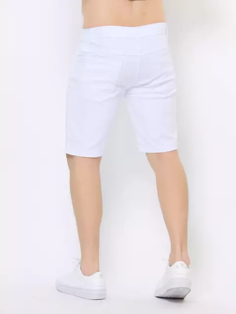 Bermuda sarja branca preta ,tecido com laycra qualidade bom