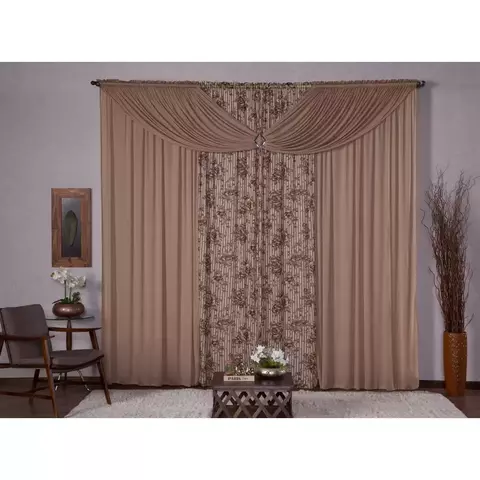 Cortina Luisa 2 Metros Sala ou Quarto Com Presilha