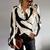 Women's Contrast Color Cross Tied Long Sleeves Shirt en internet