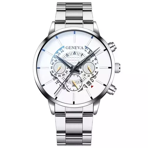 GENEVA Relógio De Pulso De Quartzo Fashion Sports Preto Analógico À Prova D'água Para Homens