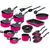Conjunto kit Jogo de panelas Rosa 16 peças Antiaderente Teflon Com Tampa de Vidro utensílios Cozinha - comprar online