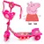 Patinete Musical 3 Rodas Infantil Cesta E Luzes Peppa Pig Novidade