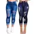 Kit 02 Calças Capri Rasgadas Jeans Com Lycra - comprar online
