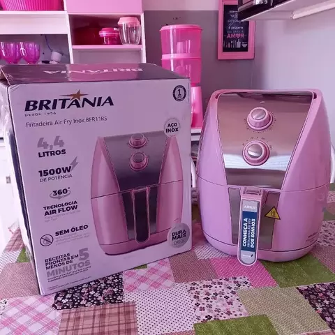 Fritadeira Air Fry Rosa Antiaderente 5L 127v