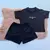 Conjunto feminino Moletinho basico cropped basico short moletom feminino conjunto cropped e short - tienda online